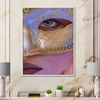 ДизајнАрт „Венецијанска маска на женско лице“ модерна врамена платно wallидна уметност печатење