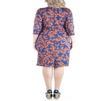 24Севечна облека за удобност плус големина на коленото должина V фустан од вратот
