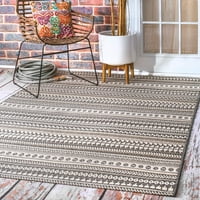 Nuloom Teofila Aztec Indoor Outdoor Area reg, 4 '6', сива