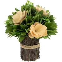 9 тен афион дрвен цвет што стои букет пакет со зелено зеленило