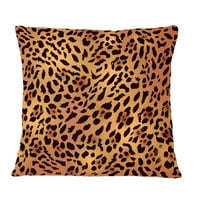 DesignArt Leopard Fur Fur Safari III 'модерна перница за фрлање во средниот век - 12x20