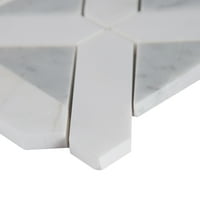 Bianco dolomite geometrica in. Во полиран мозаик поставена од мермерна мрежа