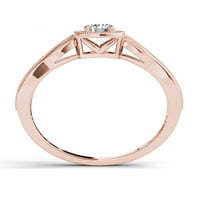 Империјал 3 8ct TDW Diamond 10K Rose Gold Halo Ringing Ring