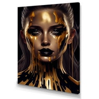 DesignArt Сензуална течност злато жена VII платно wallидна уметност