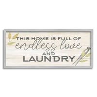 Sumn Industries Rustic Home Laundran Comlepin Sign Botanical Motion Dramed Wall Art, 13, дизајн од Ким Ален