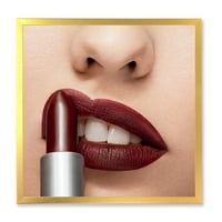 DesignArt „Црвен кармин се применува на модерното уметничко печатење на женските усни