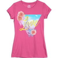Loveубов графичка маица за кратки ракави на Париз девојки