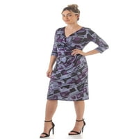 Удобност облека за жени, виолетова фау -обвивка, коктел, коктел фустан