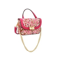 Mellow World Lori Lori Leather Fuchsia Crossbody Crossbody Bag Bag чанта со геометриска шема