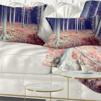 Дизајнрт Прекрасна панорама на есенска шума - Перзана печатена перница за фрлање - 12x20