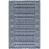 Нулум Кора племенски килим на отворено, 10 '14', сина