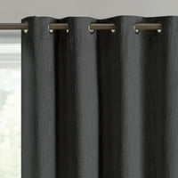 Подобри домови и градини ткаени текстурирани панели за завеси за затемнување, црна, 50 63
