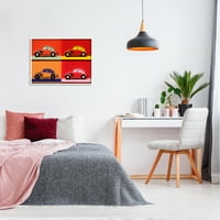 Stuple Industries Pop Style Gratage Car Automobile Red Bold Design Rramed Wall Art, 24, дизајн од Даниел Сприл