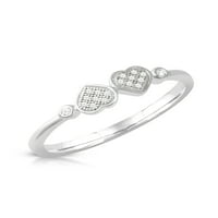 1 20CT TDW Diamond 10K White White Goldheart Twins Ring