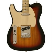 Sawtooth Sunburst ET серија лева електрична гитара со стари бели пикапи - вклучува: свирка торба, засилувач,