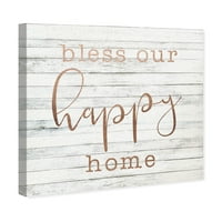 Пистата авенија типографија и цитати wallидни уметности платно отпечатоци „благословете го нашиот среќен дом“