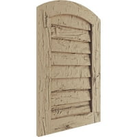 Ekena Millwork 26 W 27 H Timberthane Hand Hewn Arch Top Fau Wood Нефункционален Gable Vent, Prided Tan