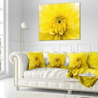 DesignArt Yellow Chrysanthemum златен цвет - Перница за фрлање цвет - 16x16