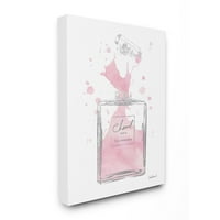 Supleple Industries Fashion Designer розов сребрен парфем акварел платно wallидна уметност од Аманда Гринвуд
