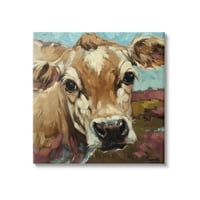 Слупела рурална крава сликарство земја фарма и инсекти галерија за сликање завиткано платно печатење wallидна