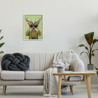 Смешна индустрија Смешна симпатична елен двогледи на камера Сликање зелена позадина, 20, дизајн од Коко де