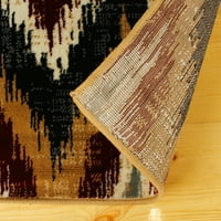 Впечатоци шеврон модерна област килим, кафеава