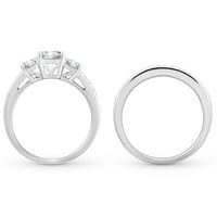 Jayеј срце дизајнира стерлинг сребро симулиран бел дијамантски прстен за ангажман на невестински,