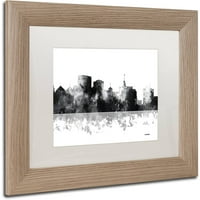 Трговска марка ликовна уметност Oakland California Skyline BG-1 Canvas Art by Marlene Watson, White Matte,