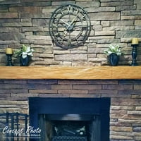 6 H 6 D 48 W Hand Hewn Fau Wood Camply Mantel, onyx