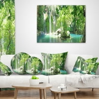 Дизајнрт Курсунлу водопади Анталија - Перница за фотографирање на пејзаж - 18х18