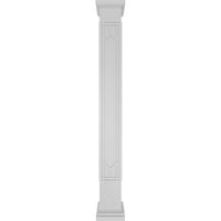 Ekena Millwork 8 W 9'H Craftsman Classic Square Non-Tapered Shaker Fretwork Column W Tuscan Capital & Tuscan