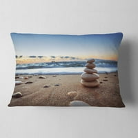 Биланс на дизајн на камења на песочна плажа - Перница за фрлање на морскиот брег - 12x20