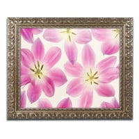 Трговска марка ликовна уметност „Cerise Pink Tulips“ платно уметност од Cora Niele, златна украсна рамка
