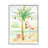 Тропски индустрии Тропски Фламинго Божиќна наутичка палма, 20, дизајн од Мелиса Хајат ДОО