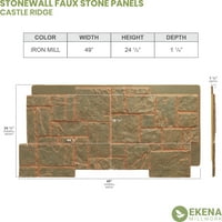 Екена Милхаурд 49 W 1 2 H 1 4 D Castle Rock Standed Stone, Stonewall Fau Stone Siding Panel, Ironелезна мелница