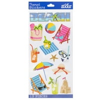 Sticko Solid Classic Multicolor Beach Time Themed Themated Plastic налепници