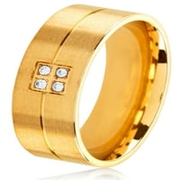 Крајбрежен накит злато позлатен кристален жлечен прстен од не'рѓосувачки челик