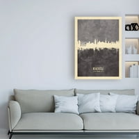 Трговска марка ликовна уметност „Newукасл Англија Skyline Grey“ Canvas Art By Michael Tompsett