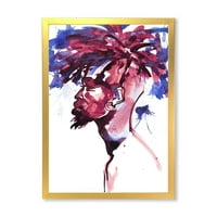 Дизајн на „Моден портрет на убав африкански човек“ модерен врамен уметнички принт