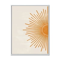 Портокалово сонце печатење на беж I врамено сликарско платно уметничко печатење