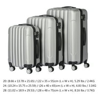 Ирина ИНЕВЕН 3-во-мултифункционален голем капацитет патувачки куфер куфер кутиран багаж сребрена сива боја