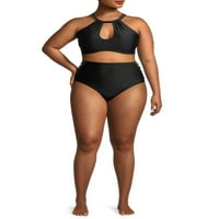 Women'sенски плус големина Крис Крст страни, дното на костимот за капење