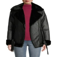 BCBGenerationенски Fau Fau Shearling Moto Coat