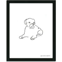 Цртање на линијата за лични печати за кучиња, врамена уметност