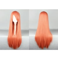 Уникатни поволни перики за човечка коса за жени со перика капа 31 портокалови розови перики