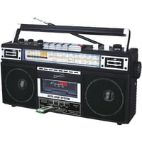 Суперсоничен SC-3201BT-BK Retro 4-band Radio и Cassette Player со
