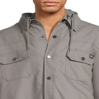 Оригинална јакна од кошула со качулка со машка платно