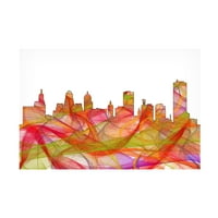 Марлен Вотсон 'Бафало Newујорк Skylinesummer Swirl' Canvas Art