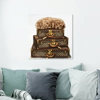 Wynwood Studio Mase and Glam Wall Art Canvas Prints 'Sleeper Poodle' Essentials - кафеава, бела