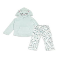 Petit Lem Toddler Girl Hooded Top & Pant Pajama Set, големини 2T-4T